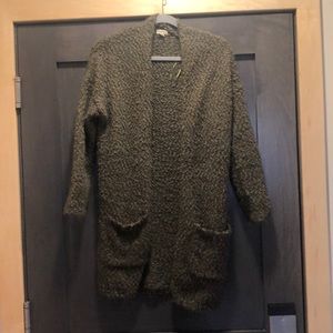 Textured green sweater